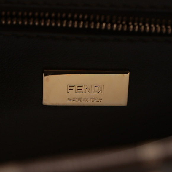 Fendi Mini Peekaboo Zucca Leather 2WAY Handbag Brown - Picture 10 of 10